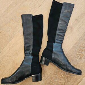 STUNNING Stuart Weitzman Knee-High Boots Black Leather\Suede W10.5 (PAID $600)
